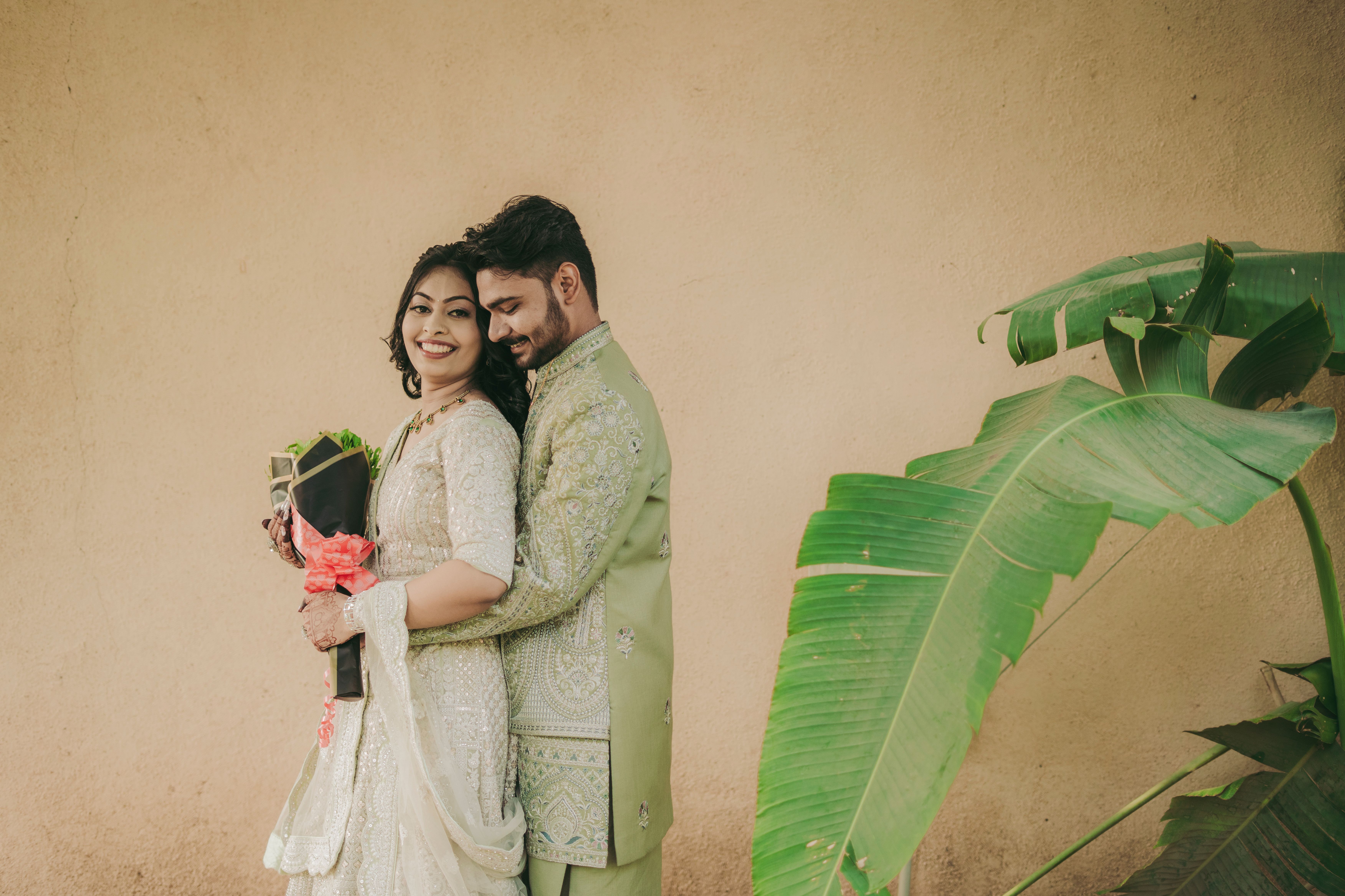 Elegant Indian Wedding Couple Portrait Outdoors · Free Stock Photo