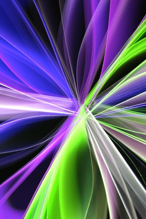 Free Dynamic abstract light burst with vivid purple and green hues creating an energetic visual impact. Stock Photo