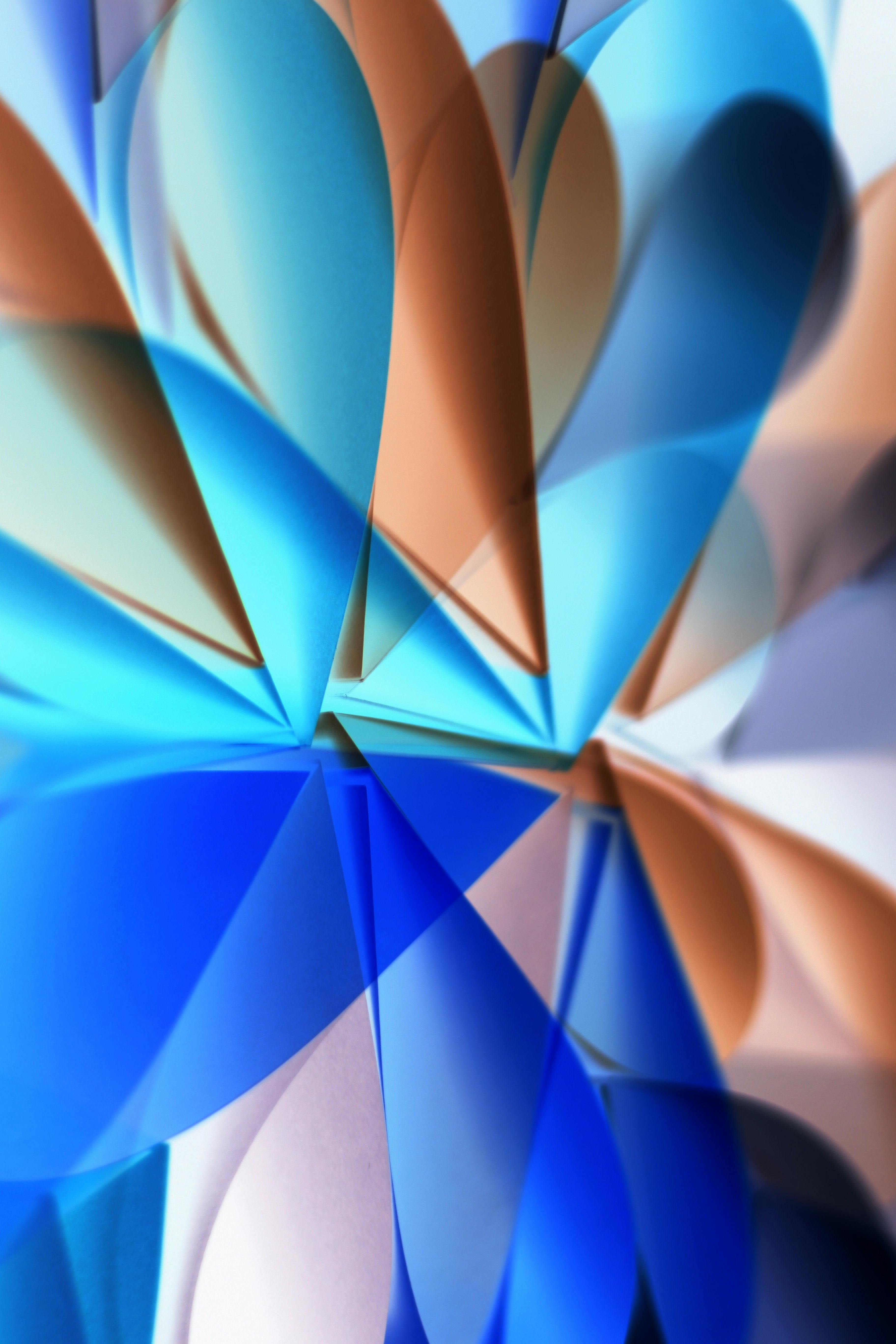 Vibrant Abstract Art With Blue and Brown Shapes