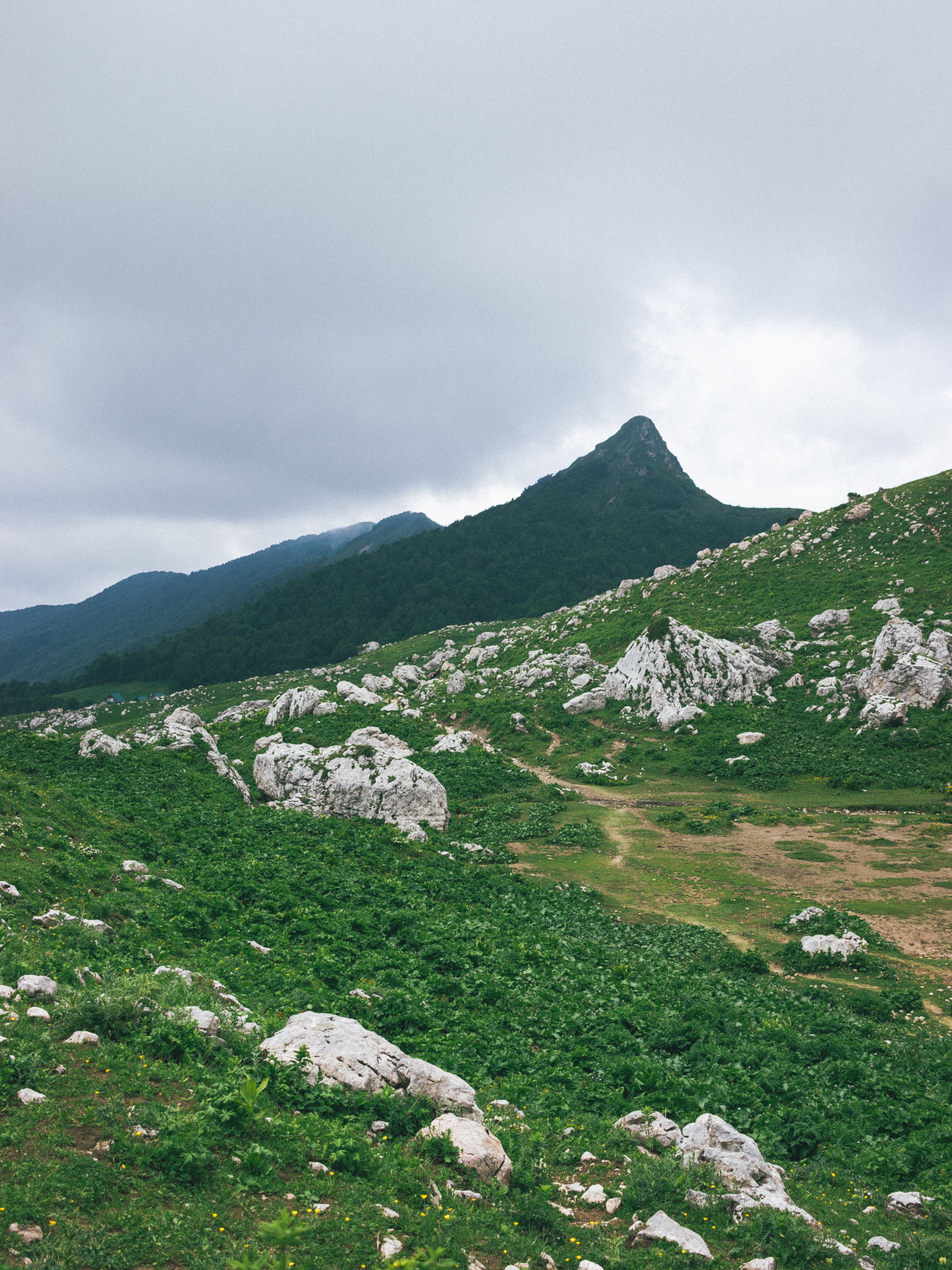 Mountainous Landscape with Rocky Terrain and Overcast Sky · Free Stock ...