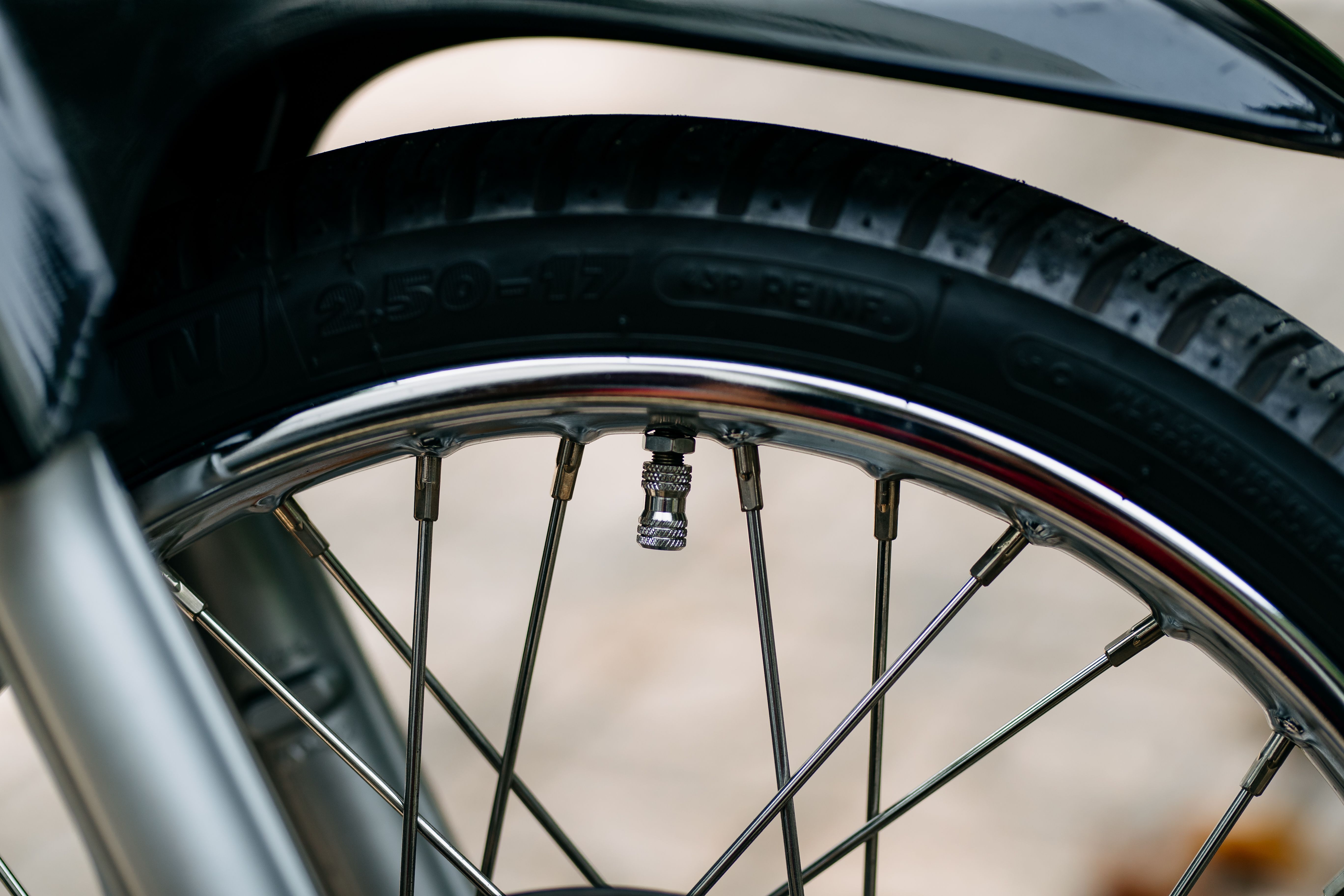 Close-up of a Bicycle Wheel with Visible Tire Treads · Free Stock Photo