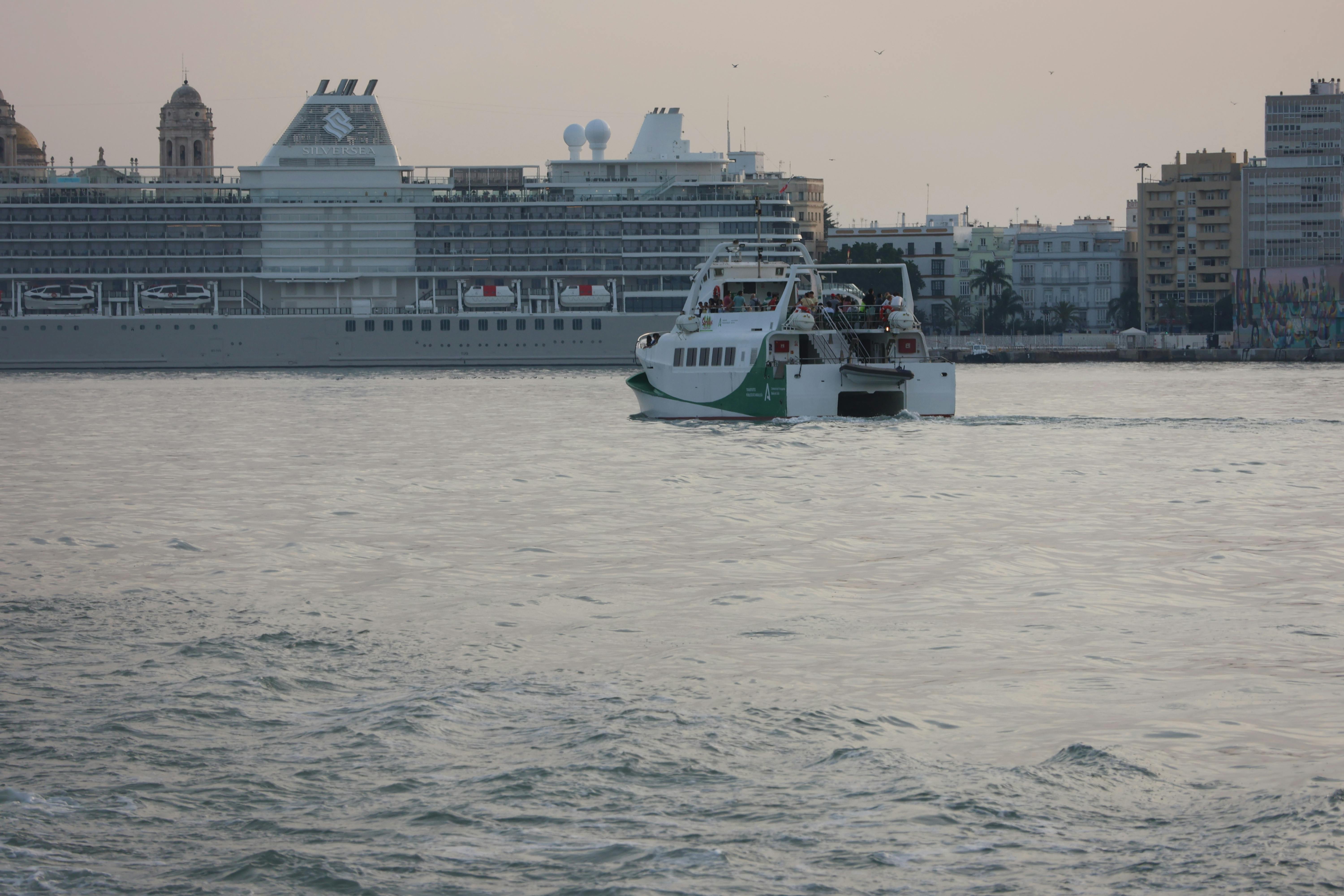 muelles en donde realiza su servicio el catamarán de la bahía de Cádiz