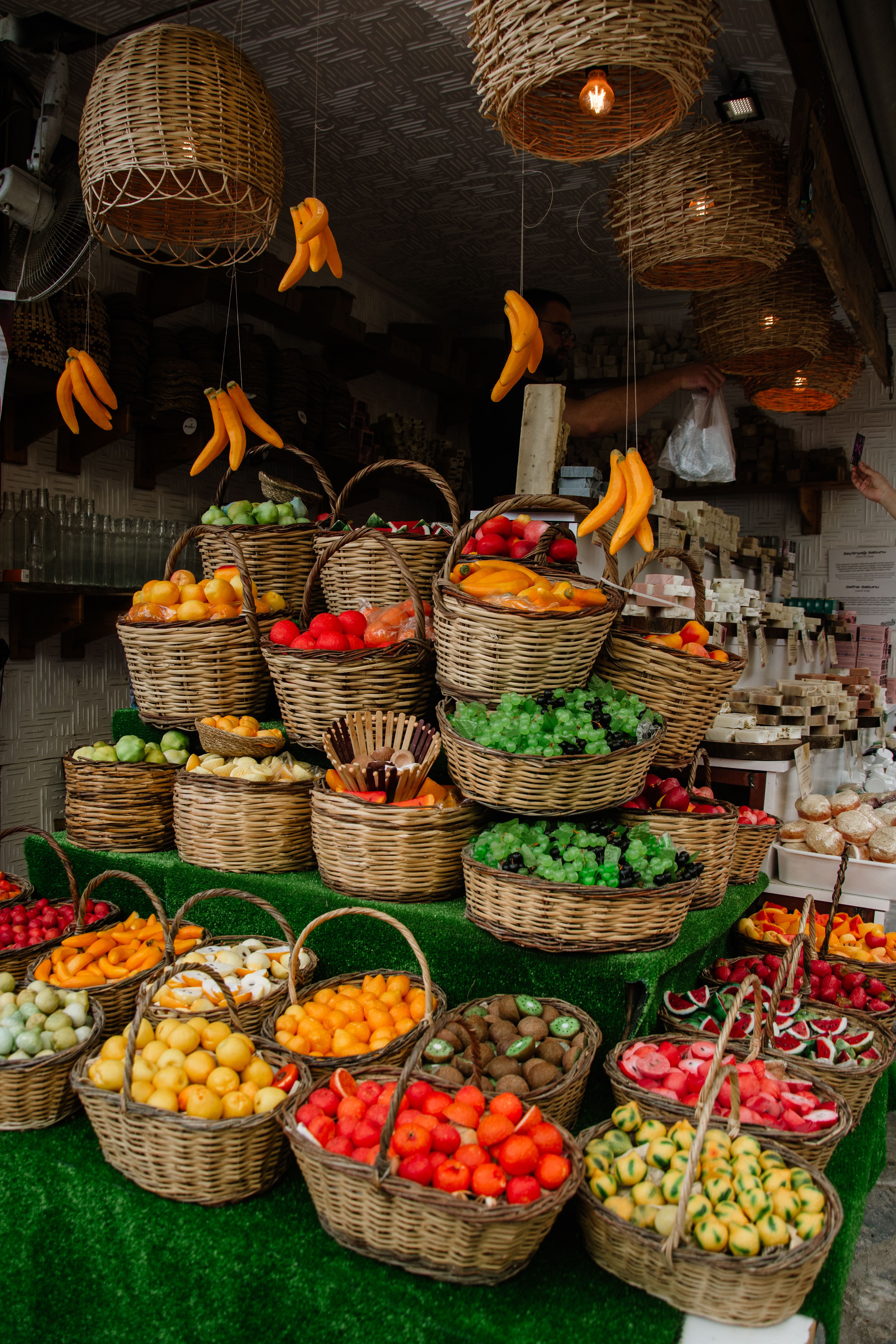Vibrant Market Stall with Fresh Fruits and Vegetables · Free Stock Photo