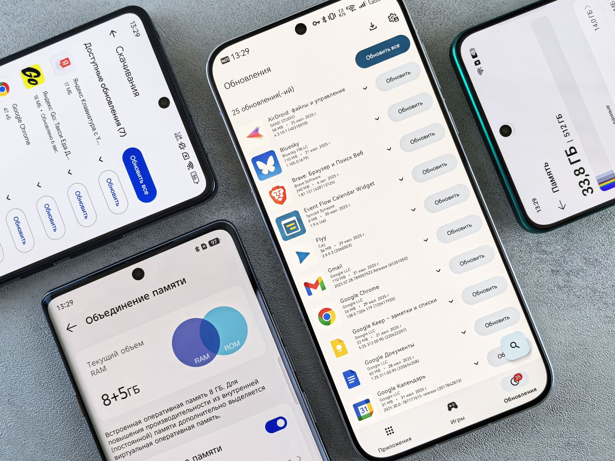 Multiple Android Phones Multiple Smartphones Displaying App Updates · Free Stock Photo