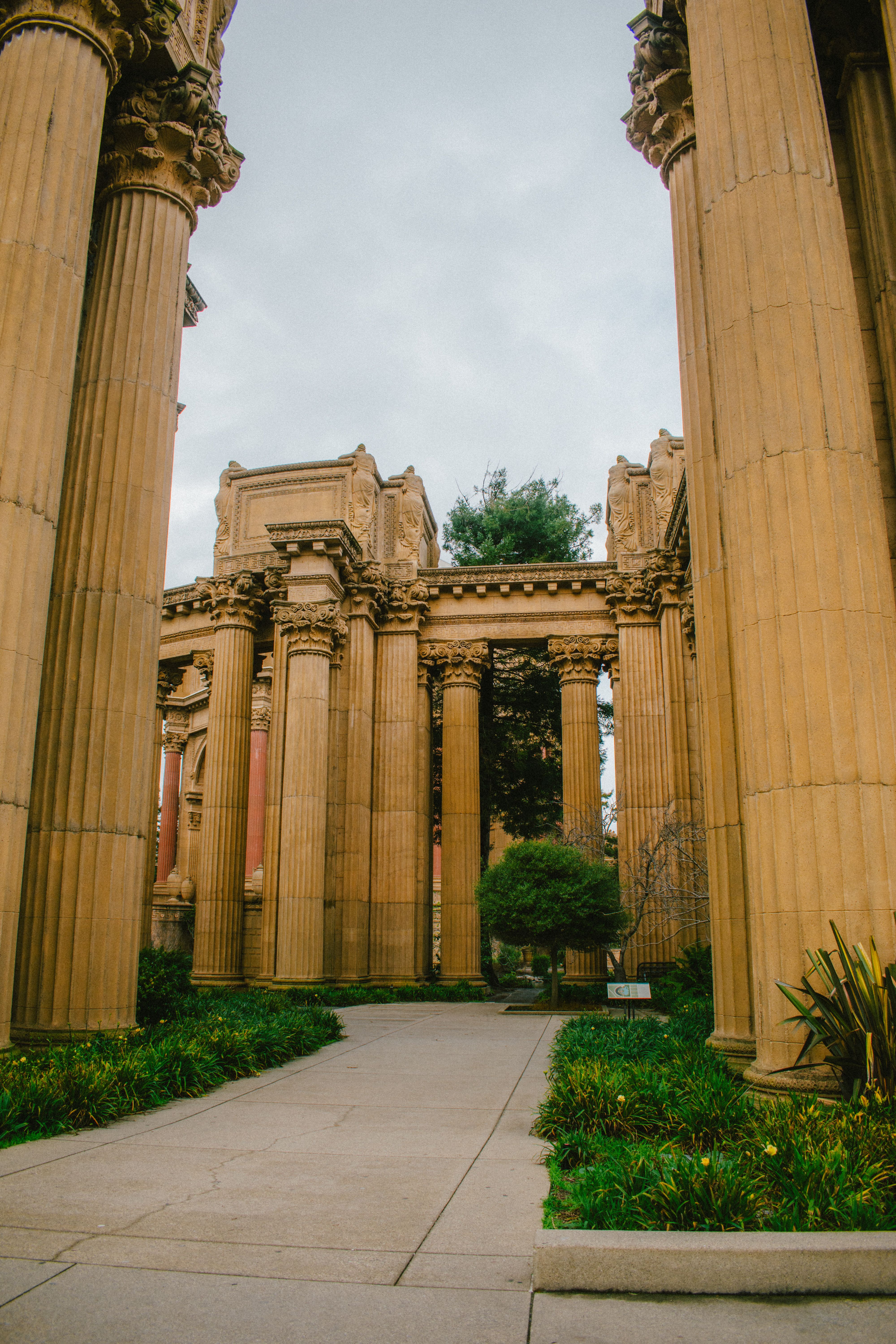 Palace of Fine Arts Columns in Golden Hour · Free Stock Photo