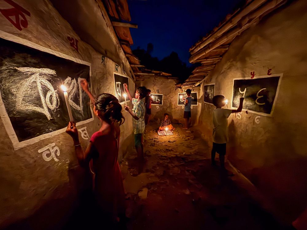Evening class in the village