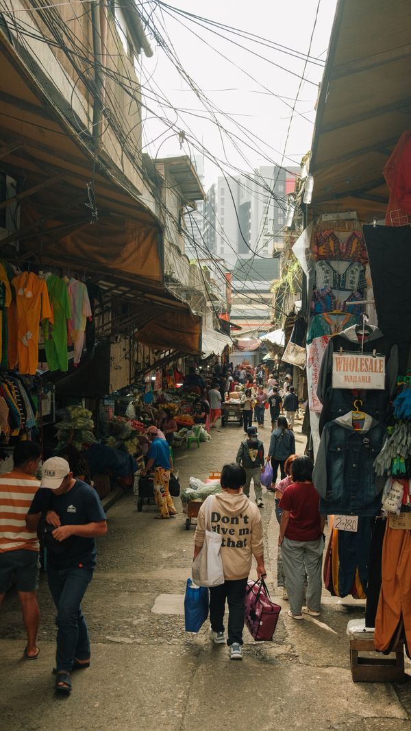 Bustling Filipino street market