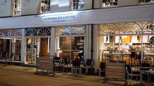 Free White Starbucks Coffee Building Stock Photo
