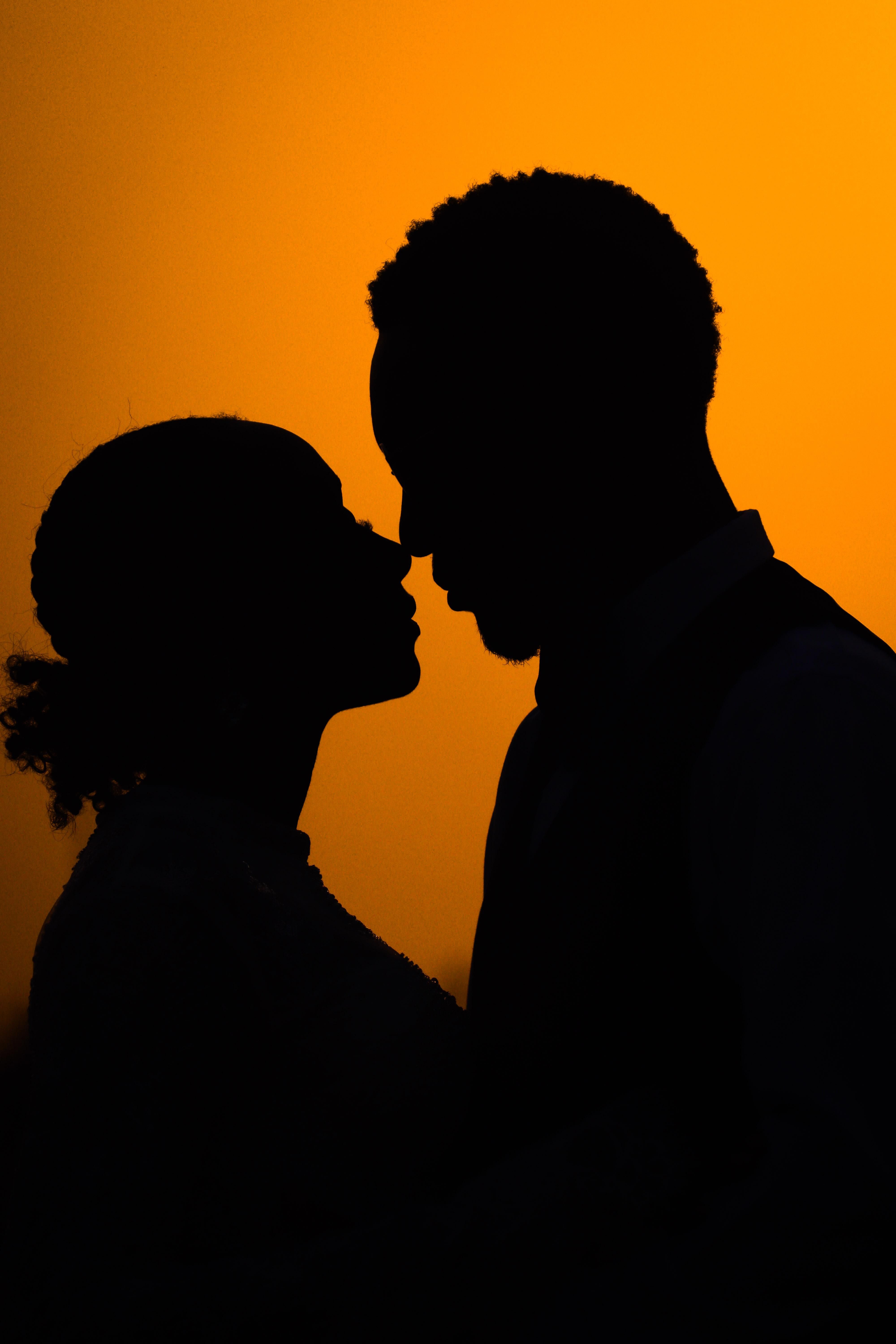 Couple looking each other love background silhouette · Free Stock Photo