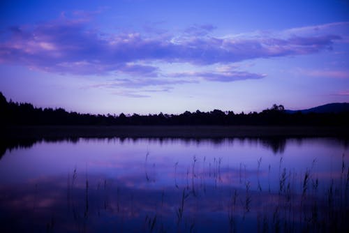 คลังภาพถ่ายฟรี ของ ท้องฟ้าสีม่วง, ทะเลสาป, น้ำ