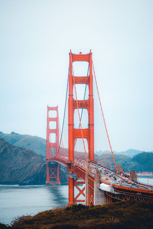 Free Stunning view of the iconic Golden Gate Bridge in San Francisco, California, USA. Stock Photo