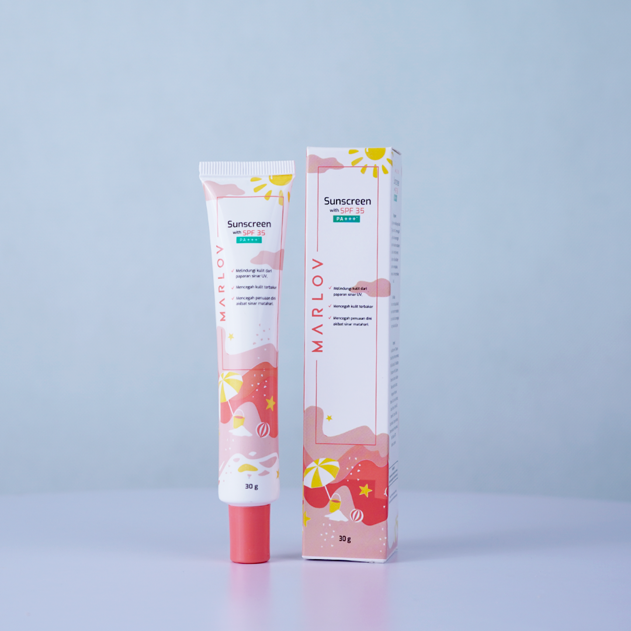 Bright Package Design of SPF 35 Sunscreen · Free Stock Photo