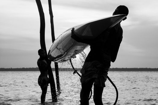 Night canoeing for caimans — Amazon — Brazil