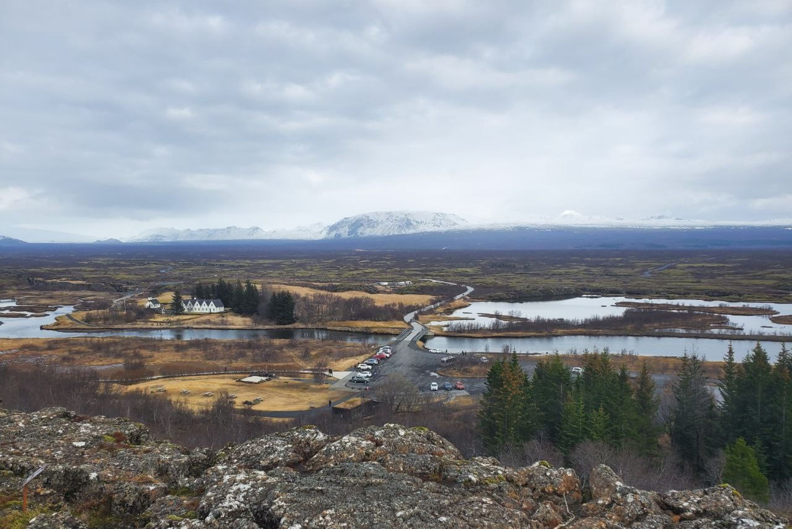 Rift valley at Thingvellir where tectonic plates meet