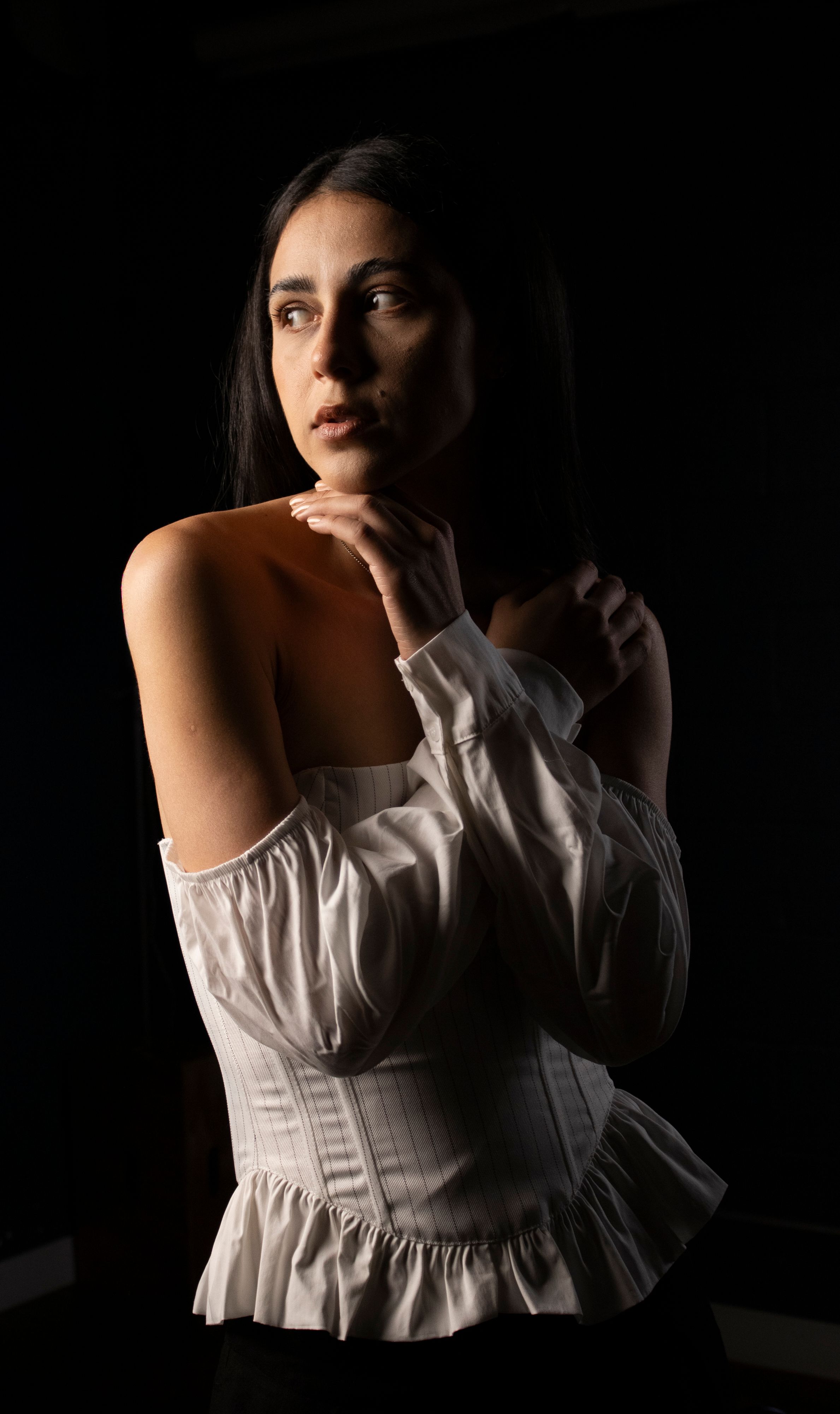 Portrait of Woman in Dramatic Lighting · Free Stock Photo