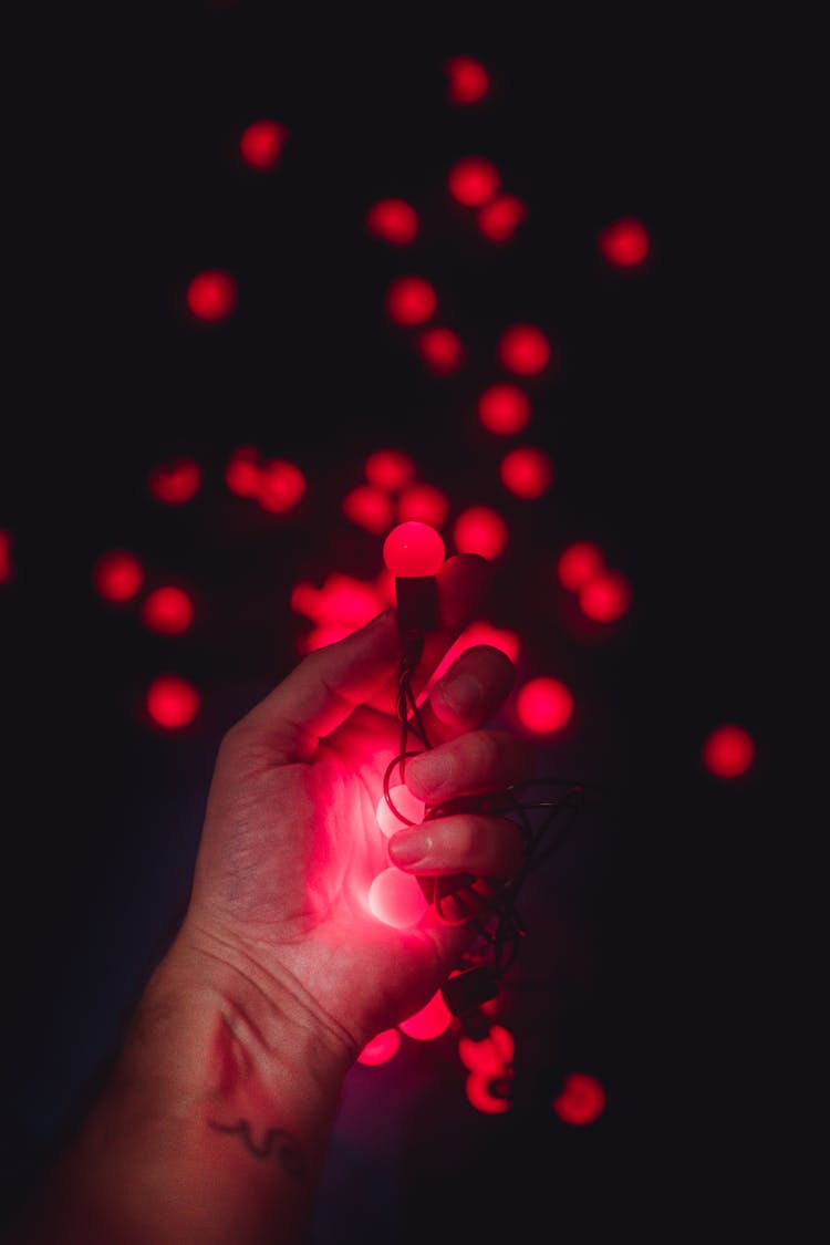  Person Holding Red Led Light