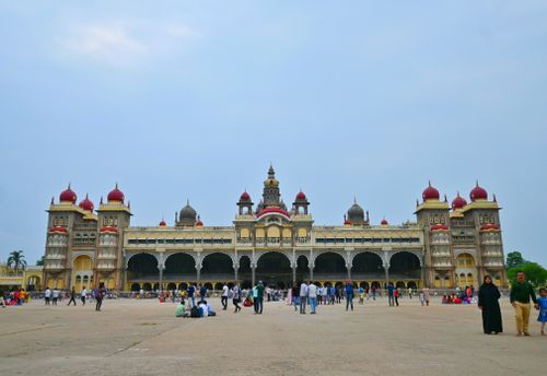 Free Explore the magnificent Mysore Palace in Mysuru, showcasing stunning architecture with a vibrant crowd. Stock Photo