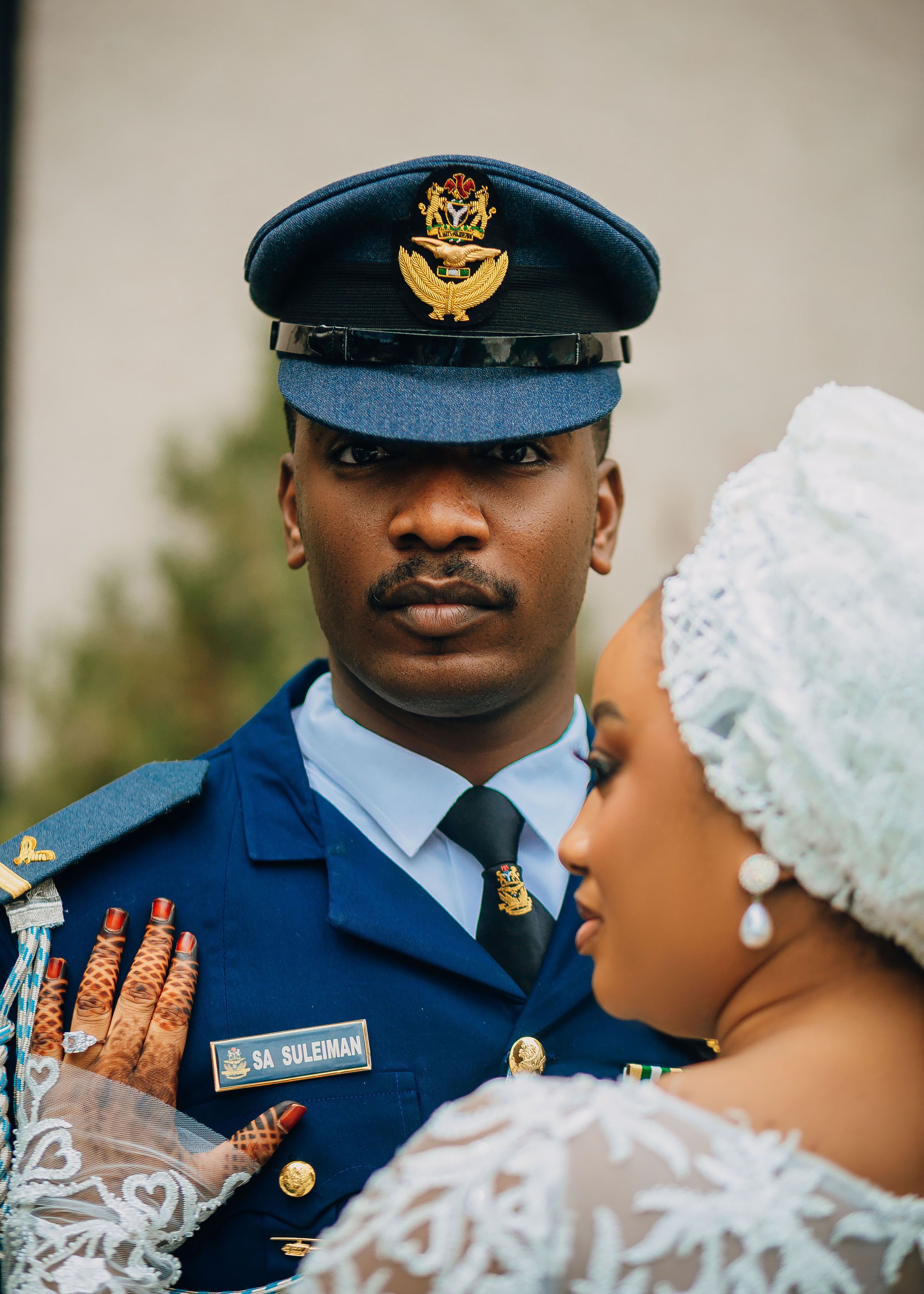 Air Force Sold Dress Blues Wedding , Nigerian Deal Officer In Uniform Portrait