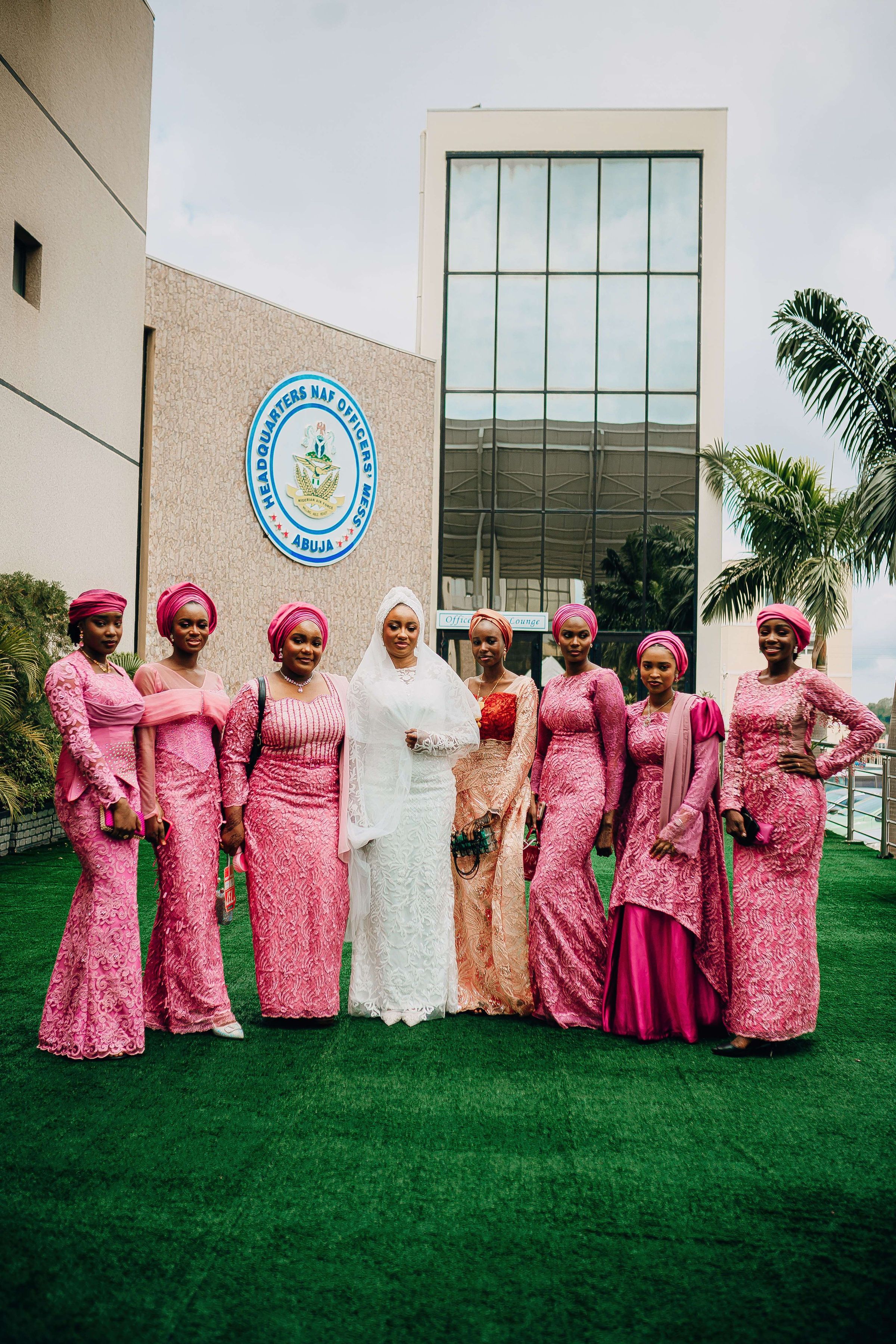 Elegant Bridesmaids in Nigerian Wedding Attire  Free Stock Photo