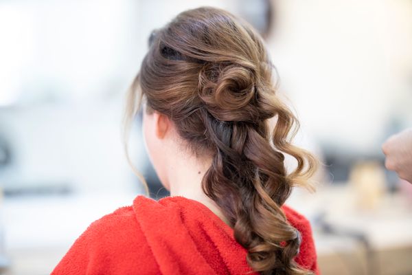 Rolled chignon with bobby pins