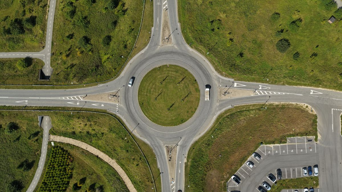 Aerial View of Cars on the Road · Free Stock Photo