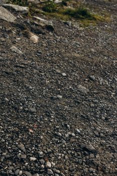 Close-up view of a rocky trail in Vestland, Norway, showcasing the rugged landscape.