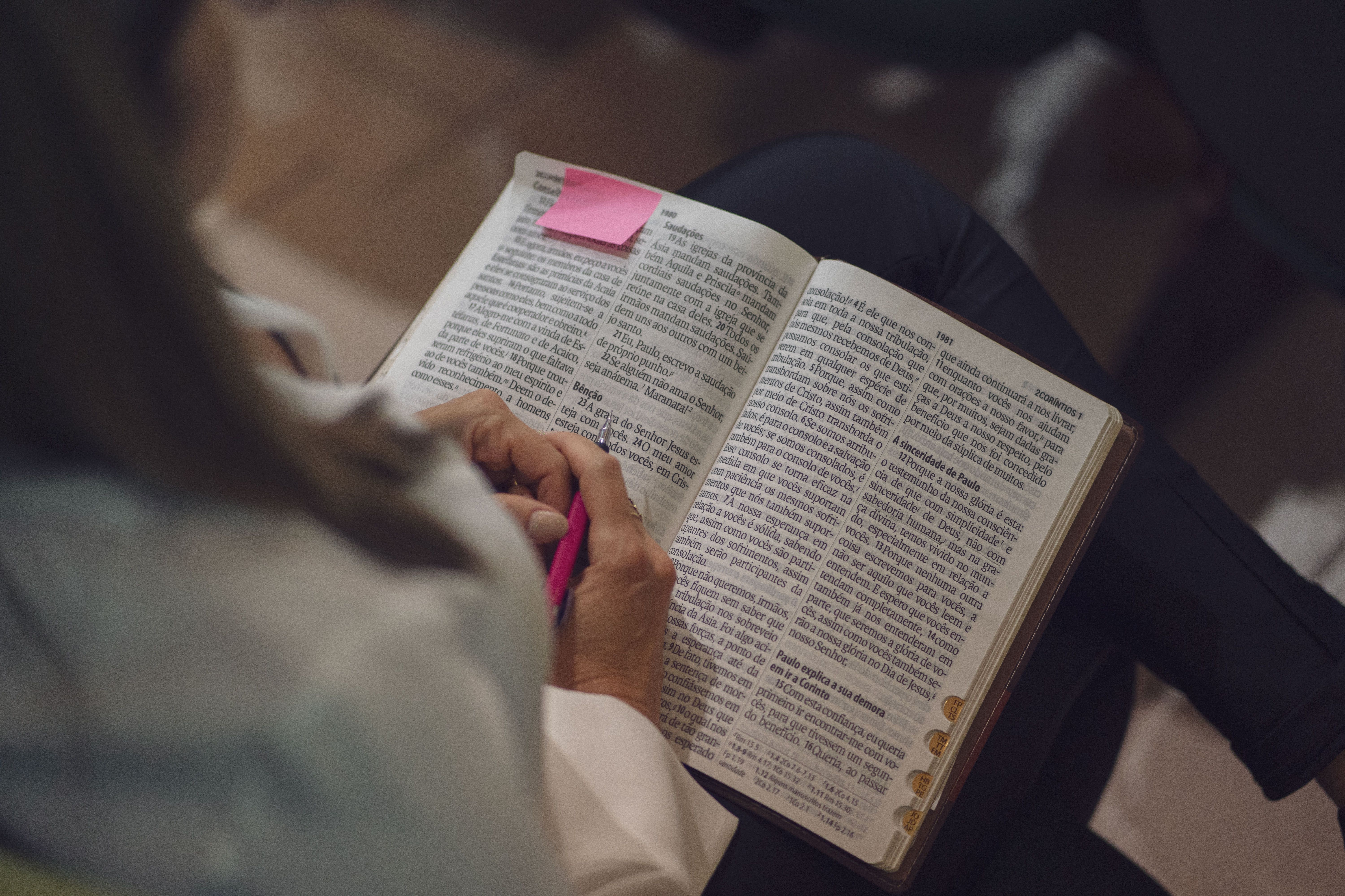 woman meditating on scripture before speaking faith - speaking faith