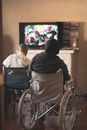 watching television