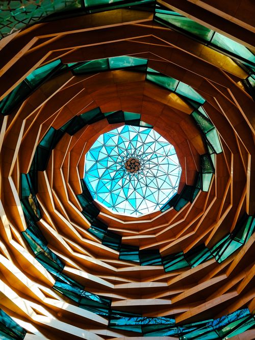 Free Striking view of a geometric dome using a kaleidoscope of shapes and colors in Istanbul Stock Photo
