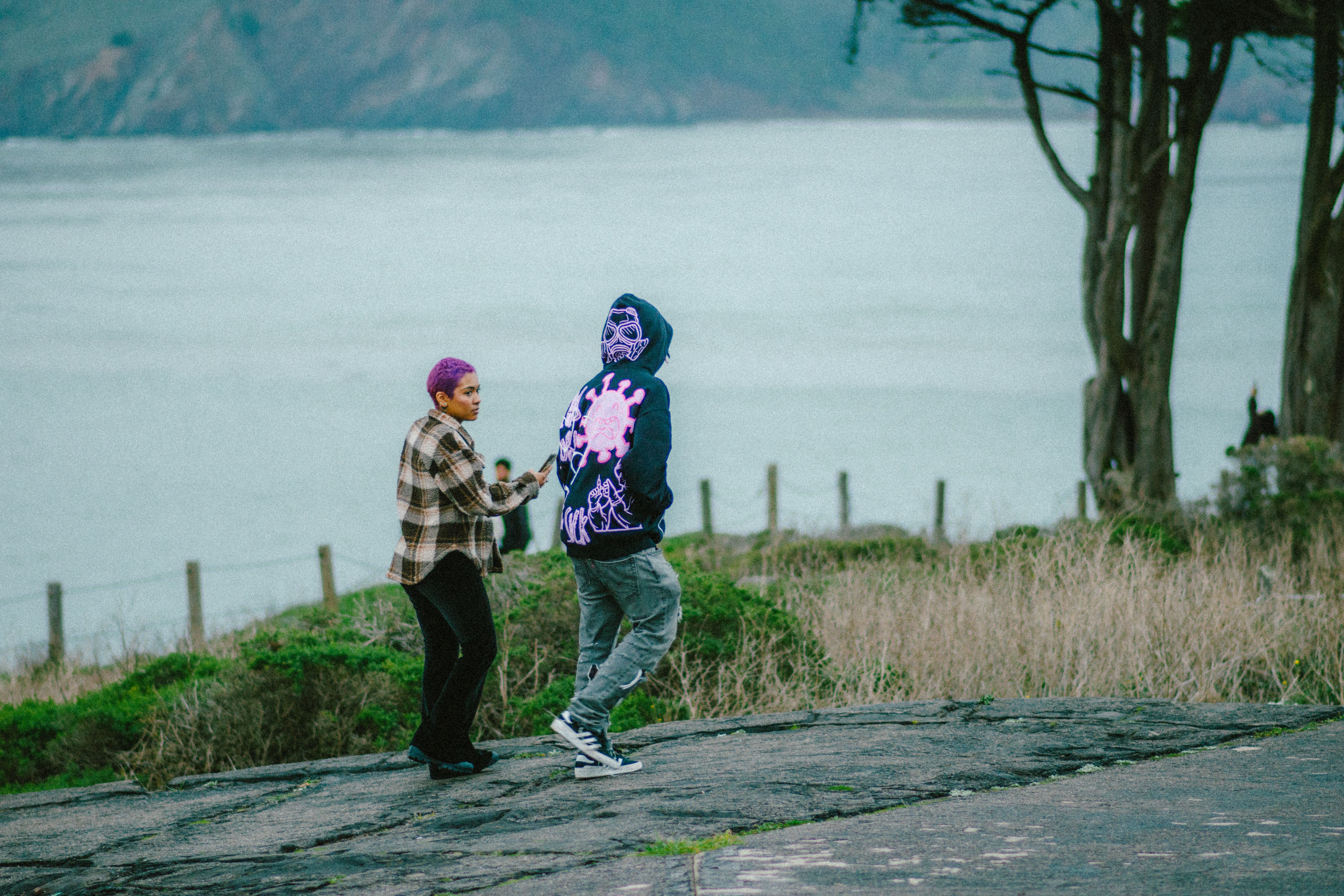 couple hiking in a forest