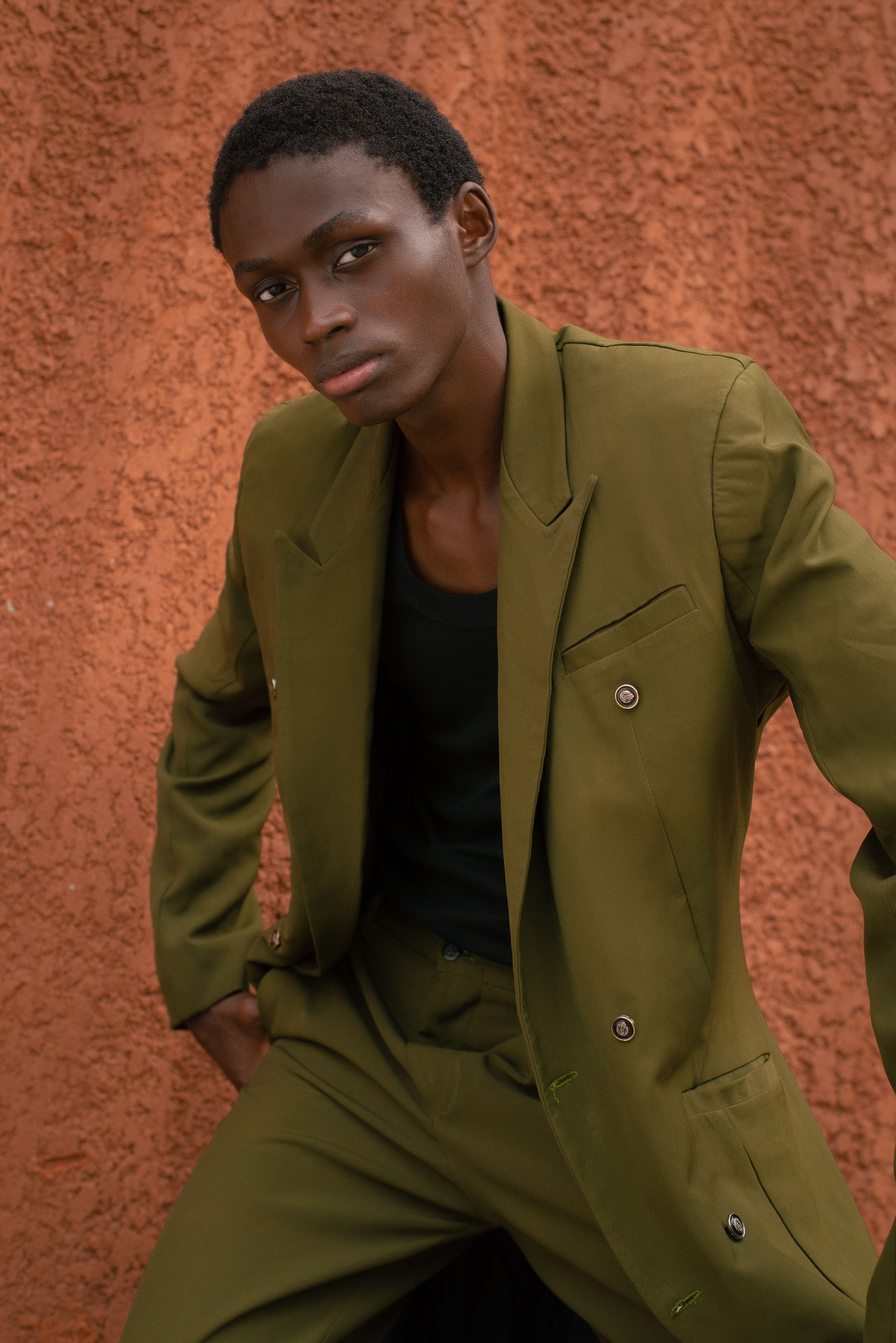Stylish portrait of a model in Lagos showcasing contemporary African fashion.