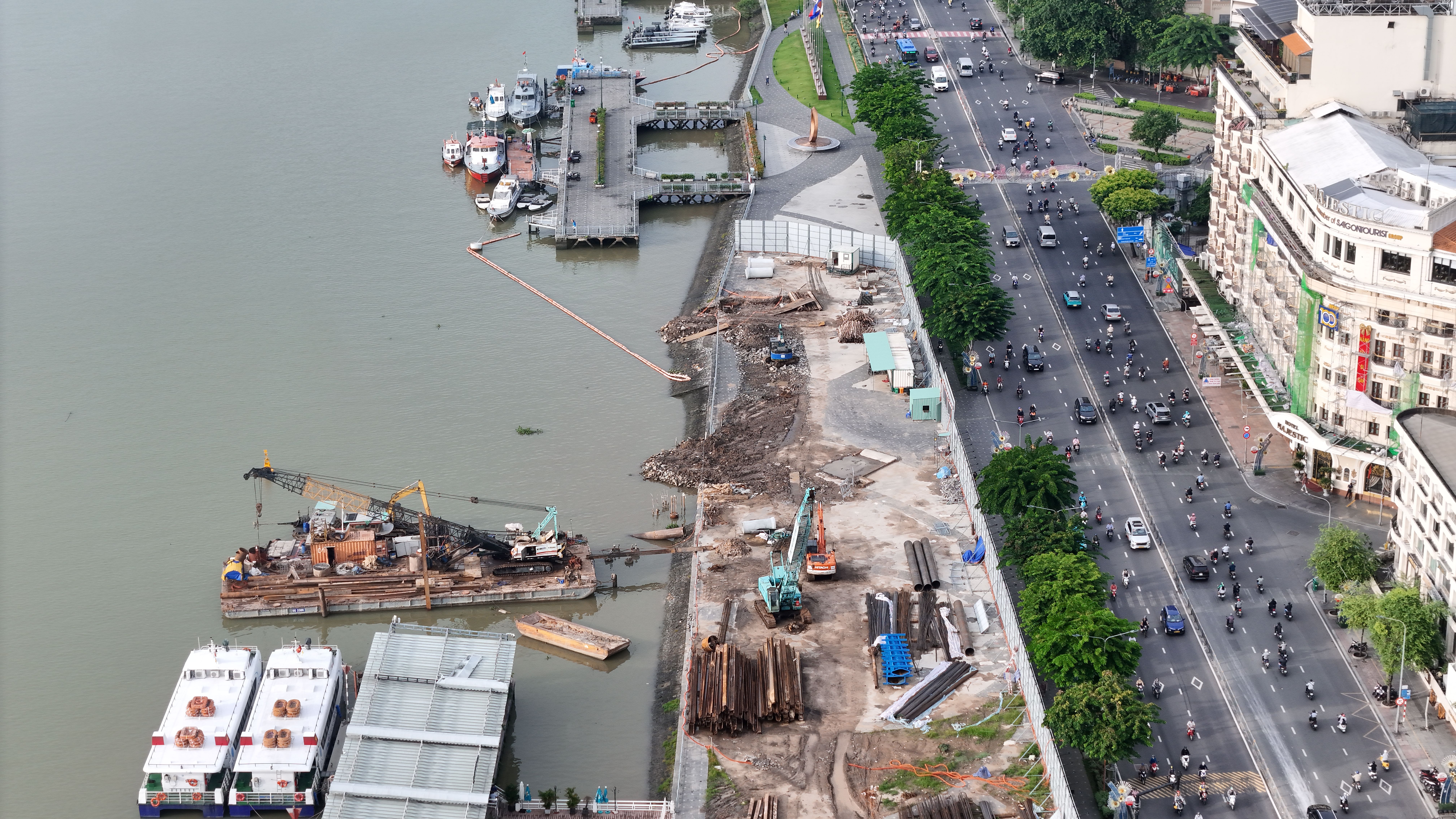 Aerial View of Ho Chi Minh City Waterfront Construction · Free Stock Photo