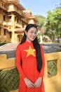 Woman in Traditional Vietnamese Ao Dai Dress