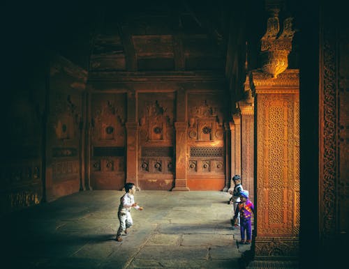 Free stock photo of children, fort, india