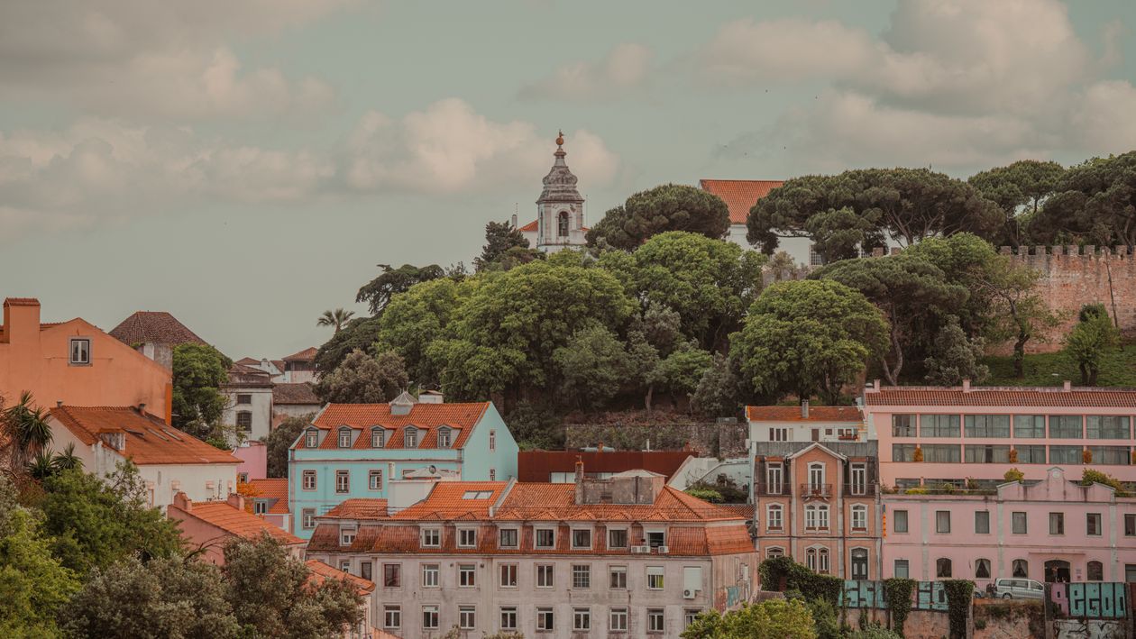 Charming Lisbon Architecture With Lush Greenery Free Stock Photo charming-lisbon-architecture-with-lush-greenery-free-stock-photo