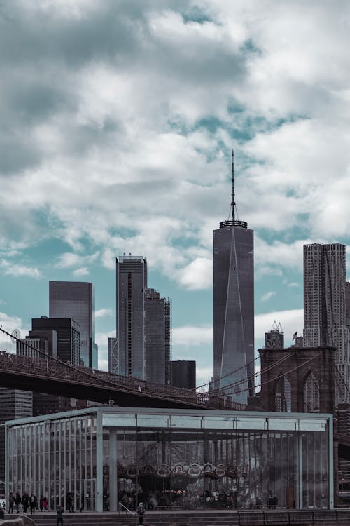 Free Grayscale Photo of Buildings Stock Photo