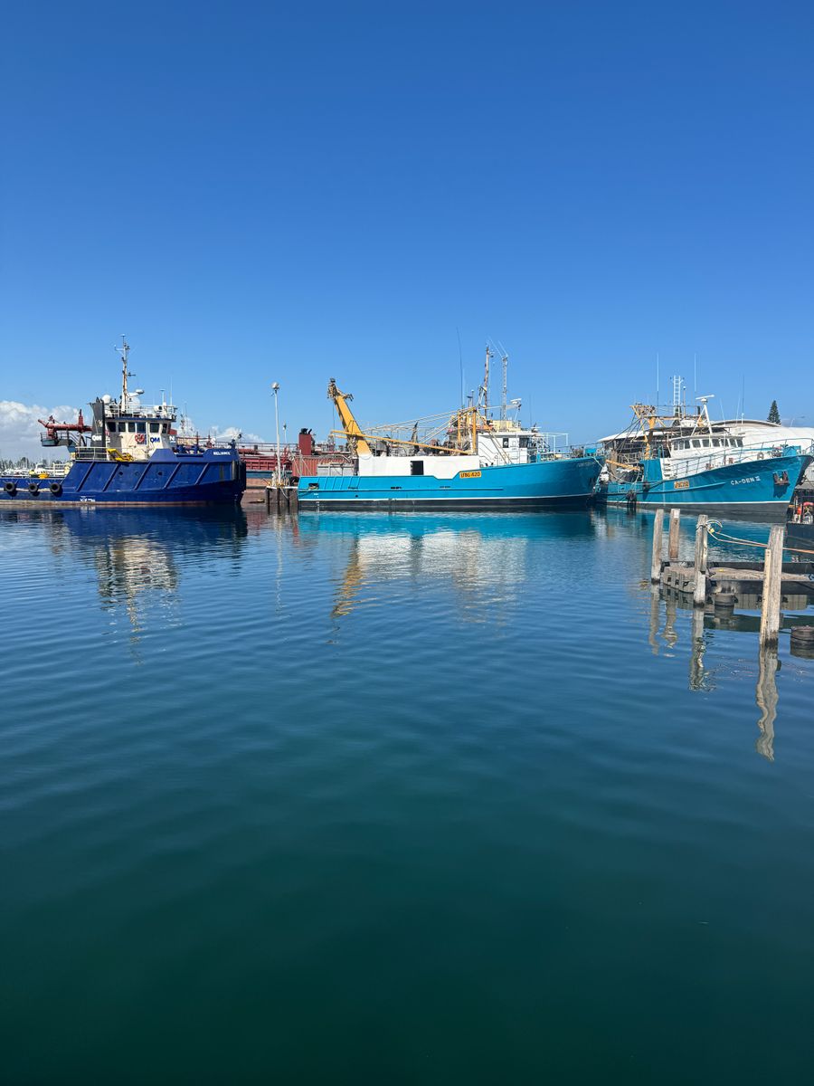 Fremantle Harbour with boats docked
