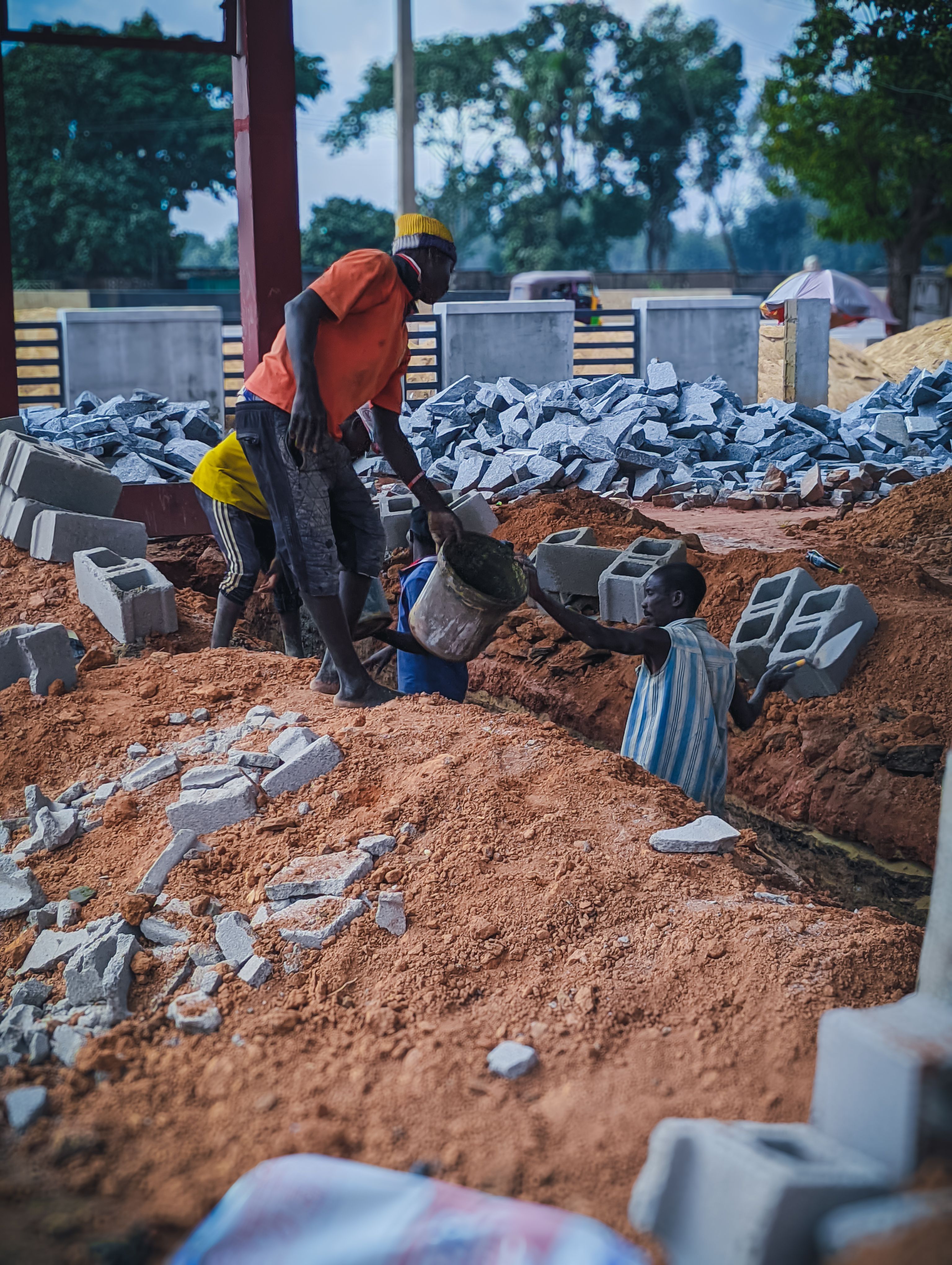 Workers Building at a Construction Site in Kaduna · Free Stock Photo