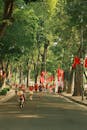 Street Marathon Under Green Canopy