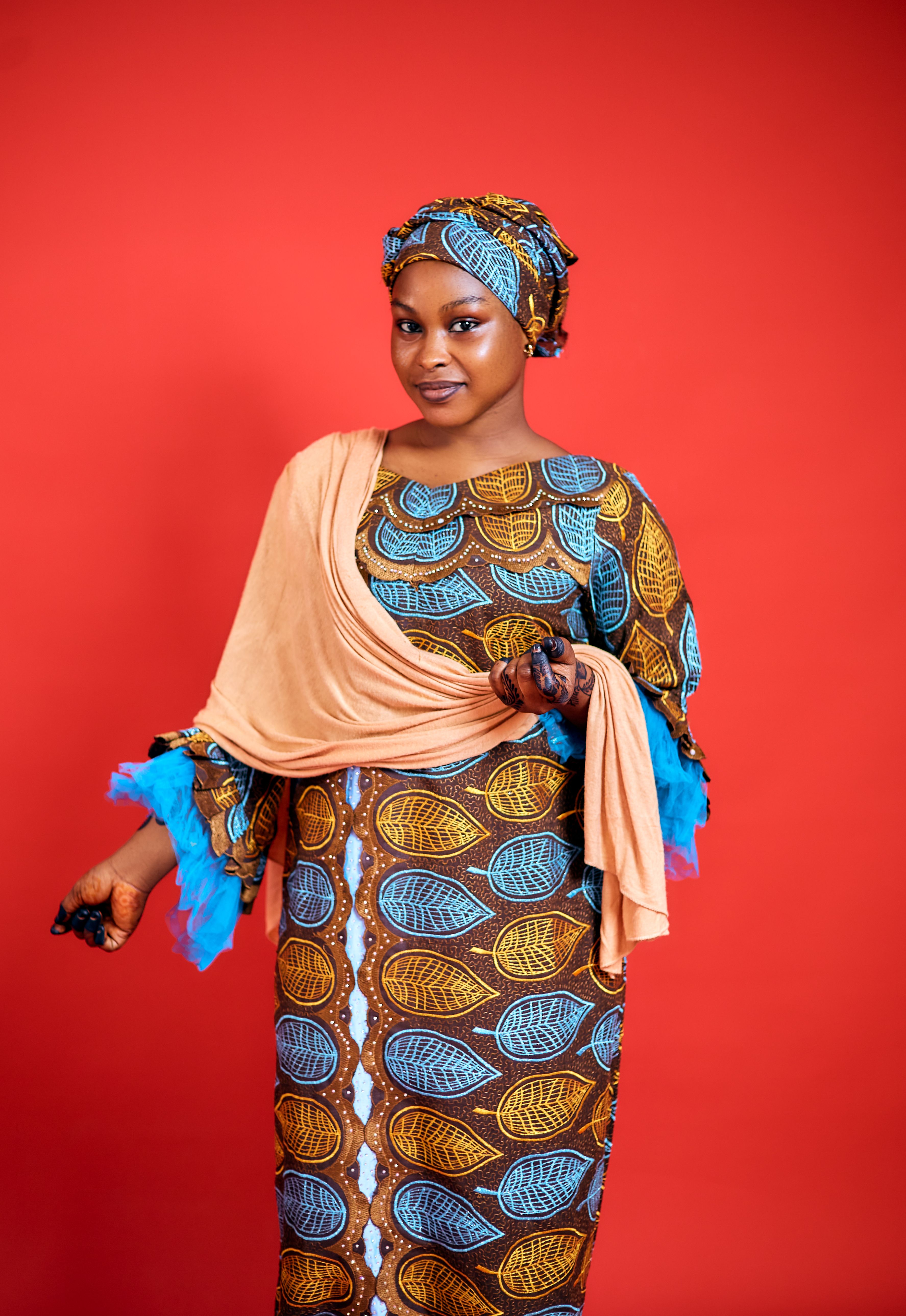 Elegant Woman in Traditional African Attire  Free Stock Photo