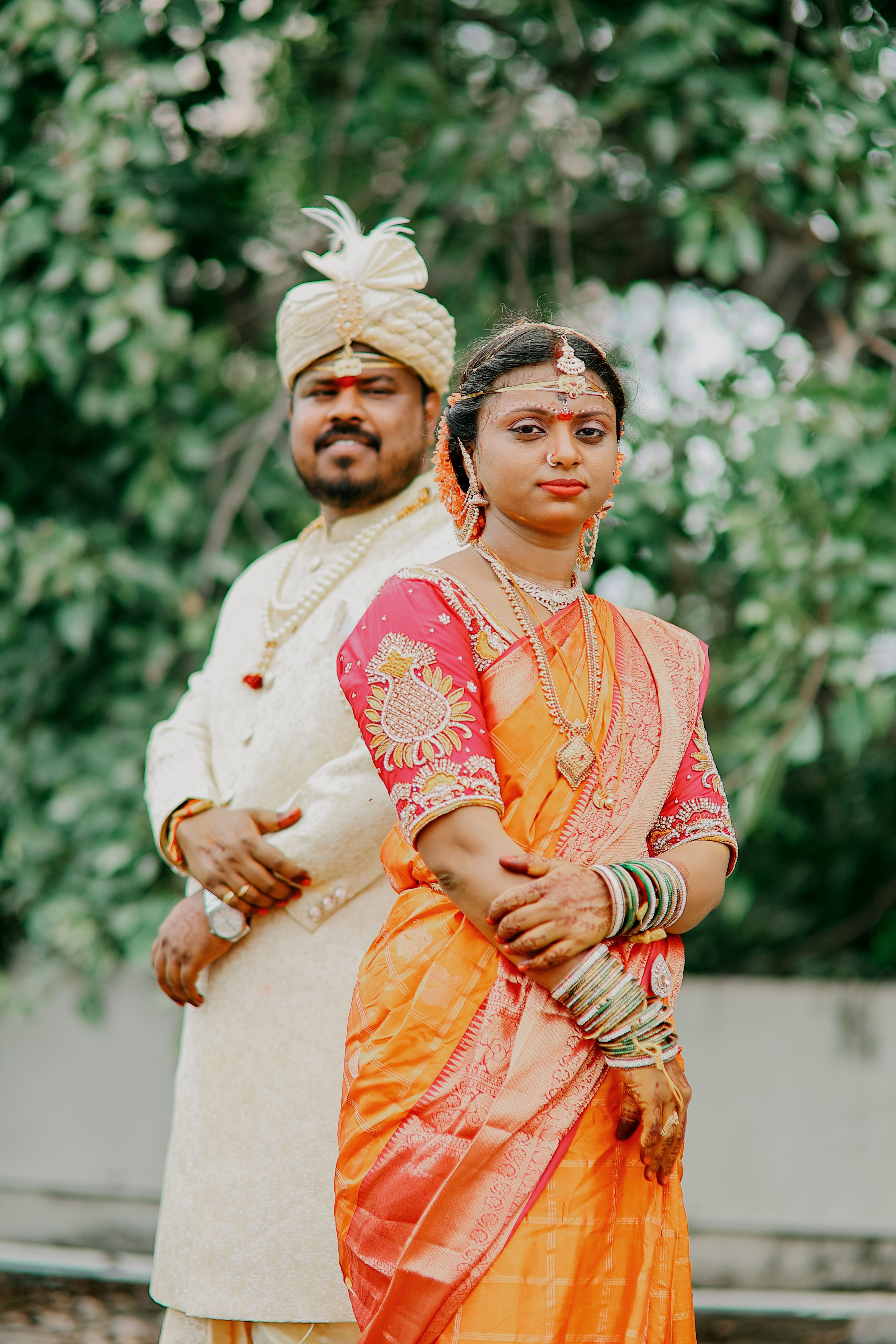 Traditional Indian Couple in Elegant Attire · Free Stock Photo