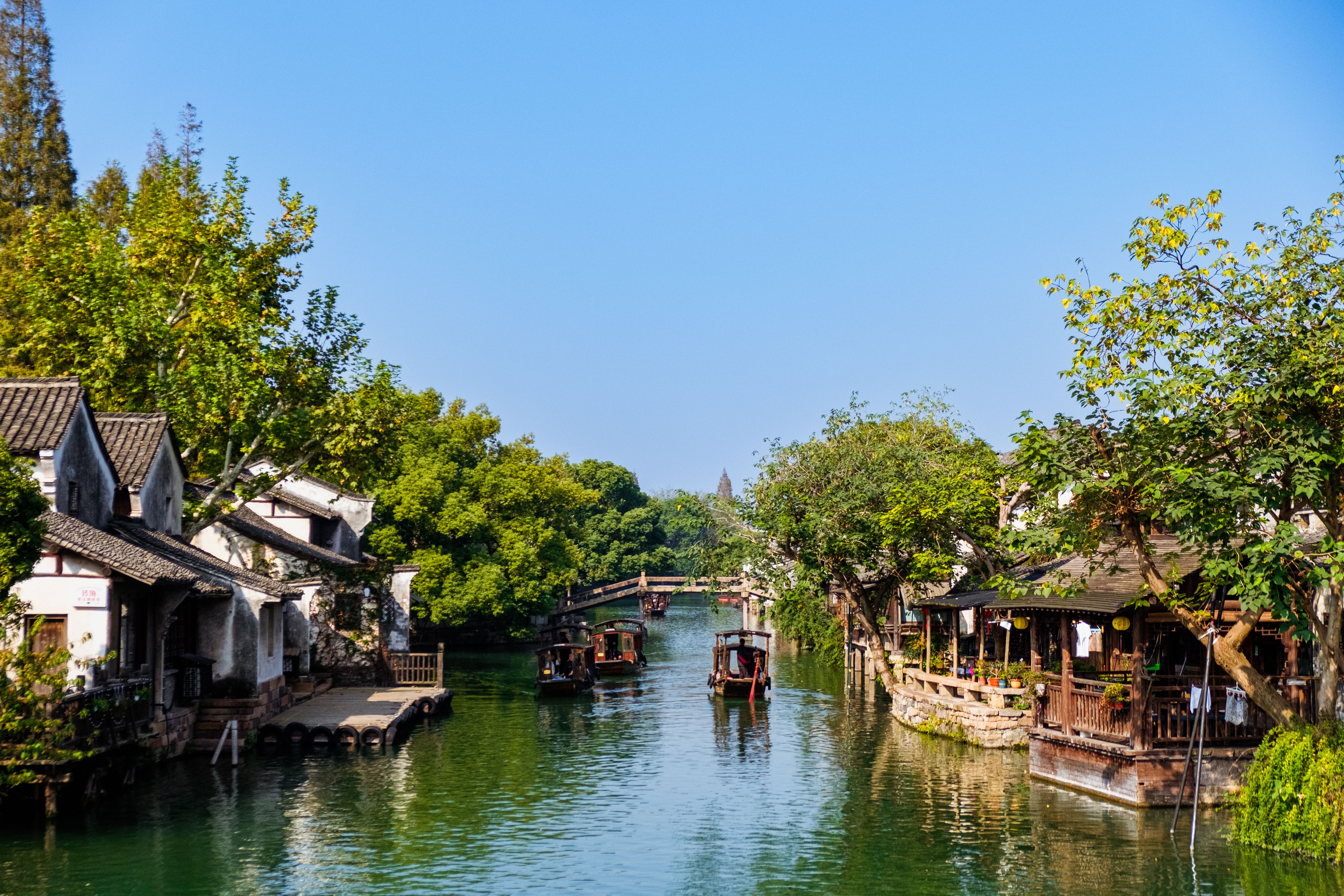 Serene Canal Scene in Traditional Chinese Village · Free Stock Photo