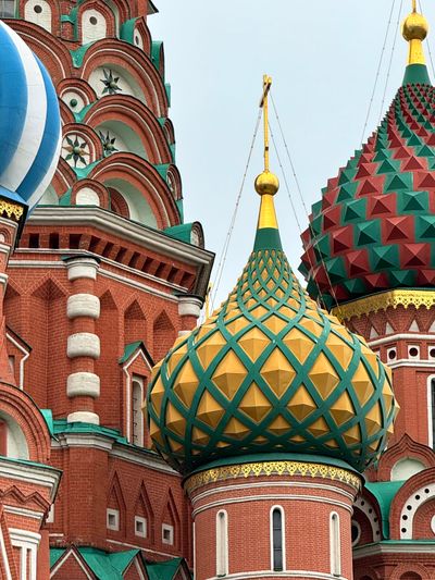 Colorful domes of St. Basil's Cathedral in Moscow