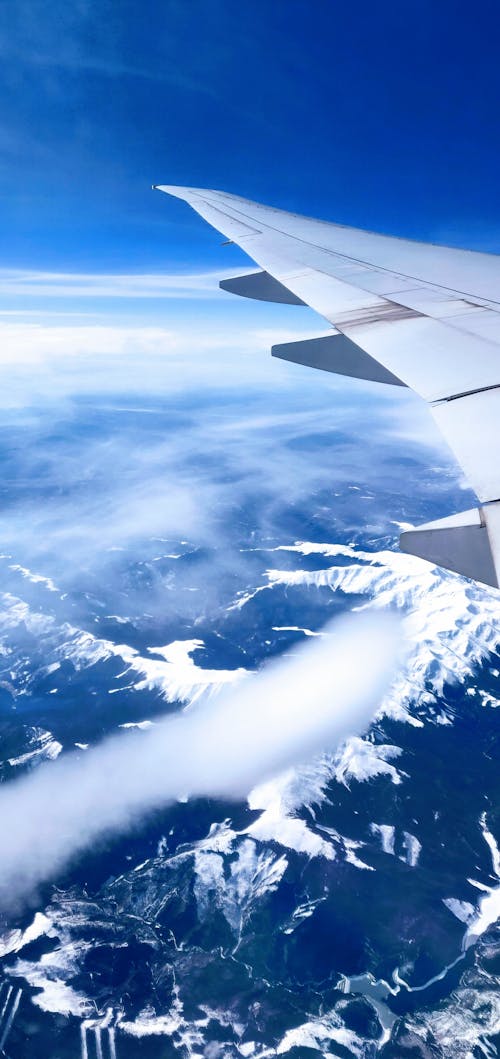 Free stock photo of aerial photography, aircraft wings, airplane window Stock Photo