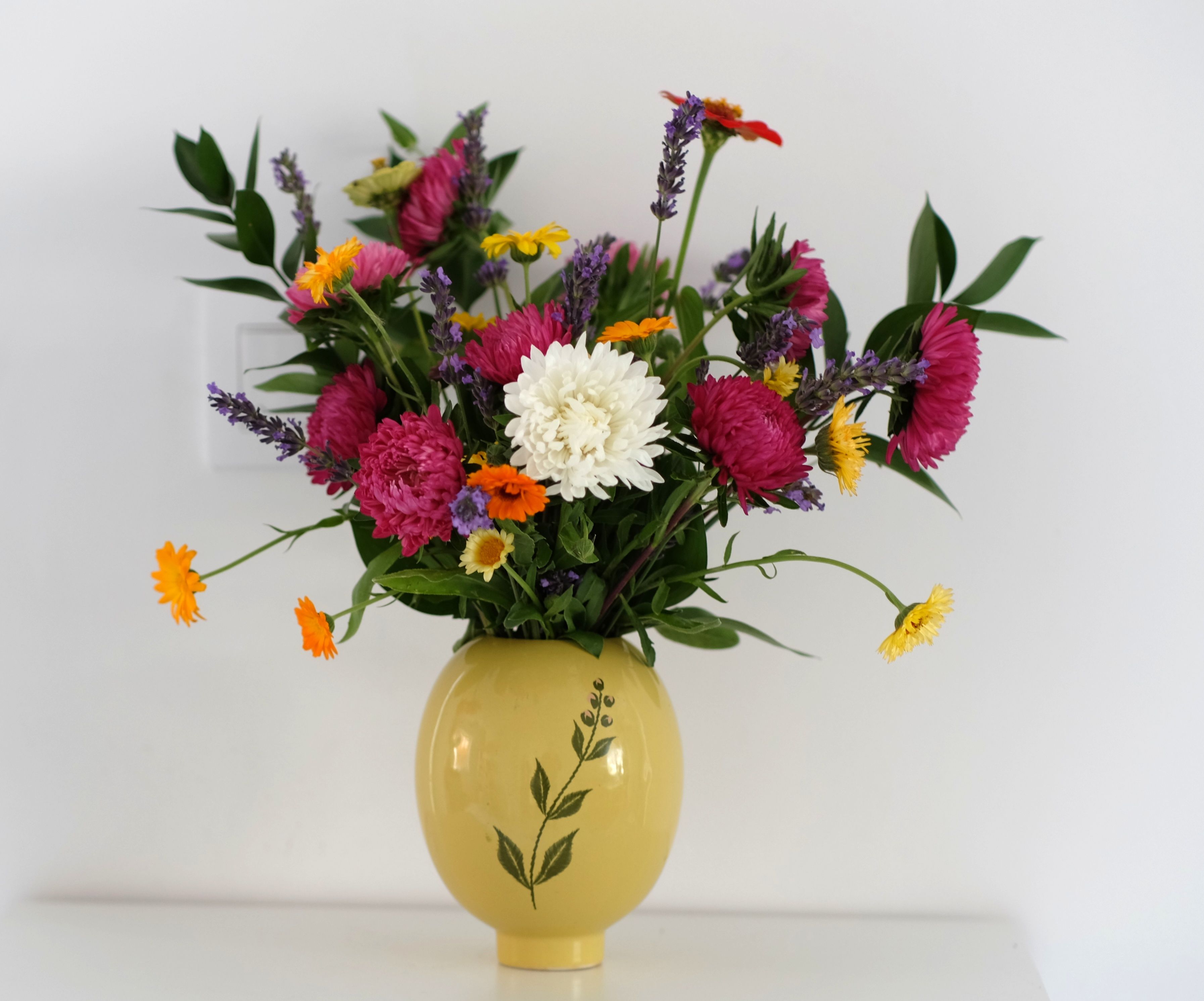 sunny wildflower arrangement in vase