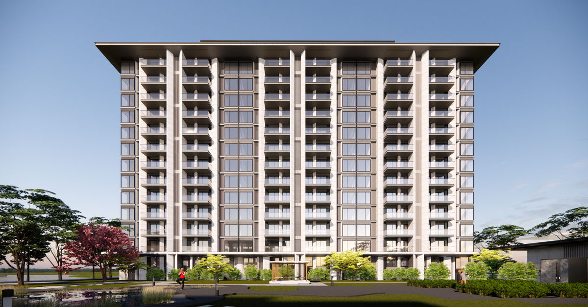 Modern high-rise apartment building exterior