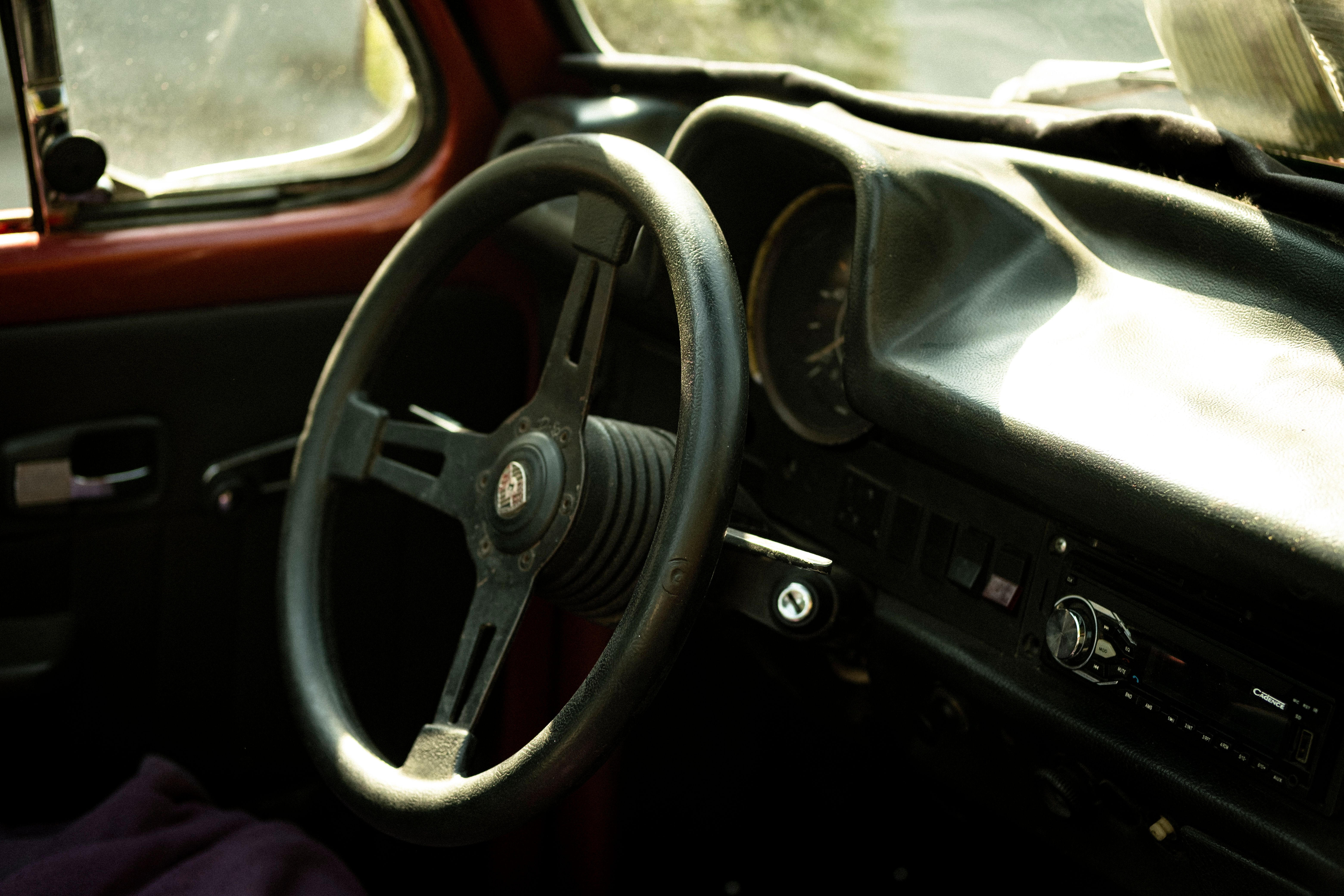 Free stock photo of beetles, classic convertible, classic steering wheel