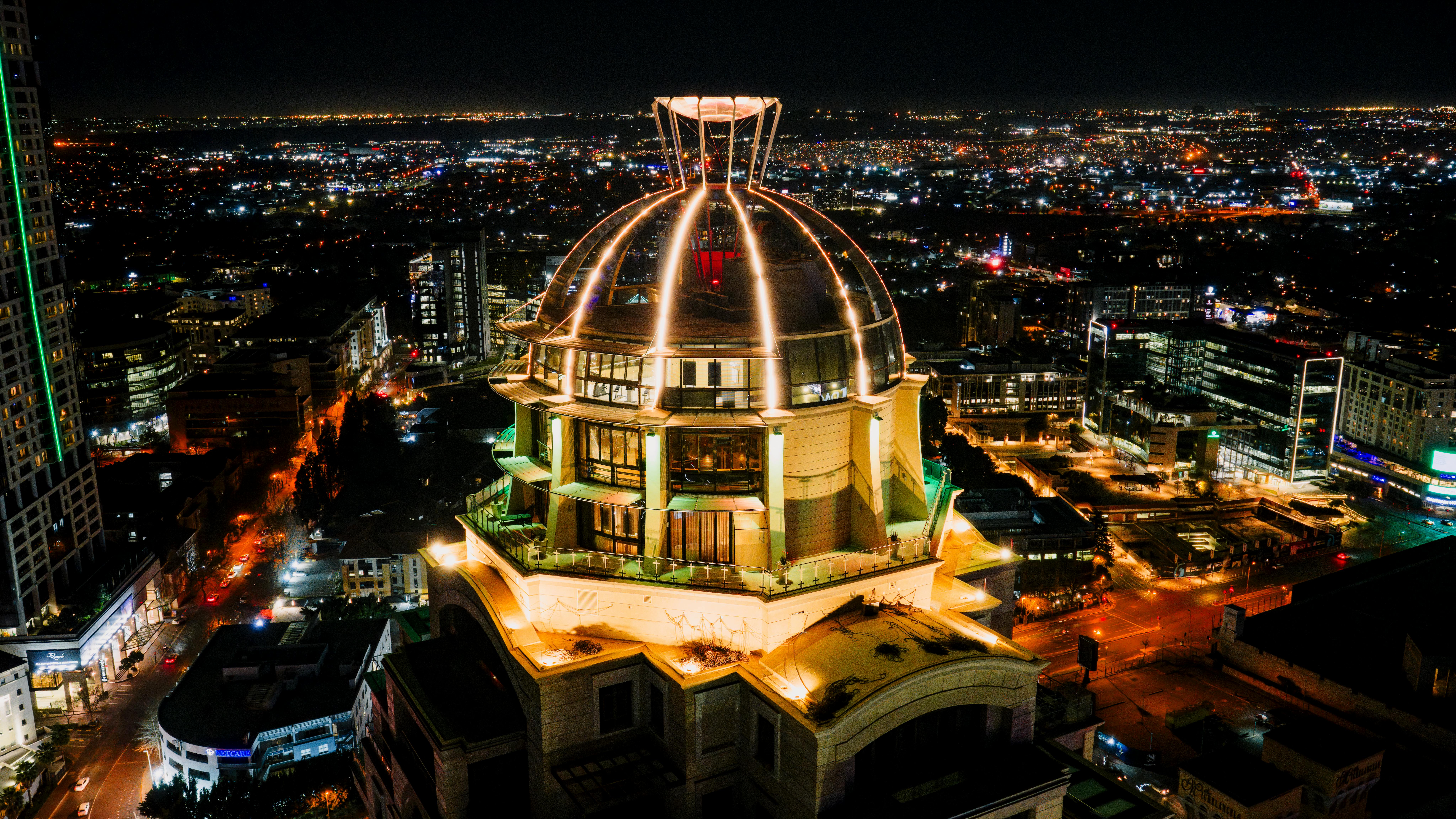 Aerial view of Sandton skyline in Gauteng, South Africa