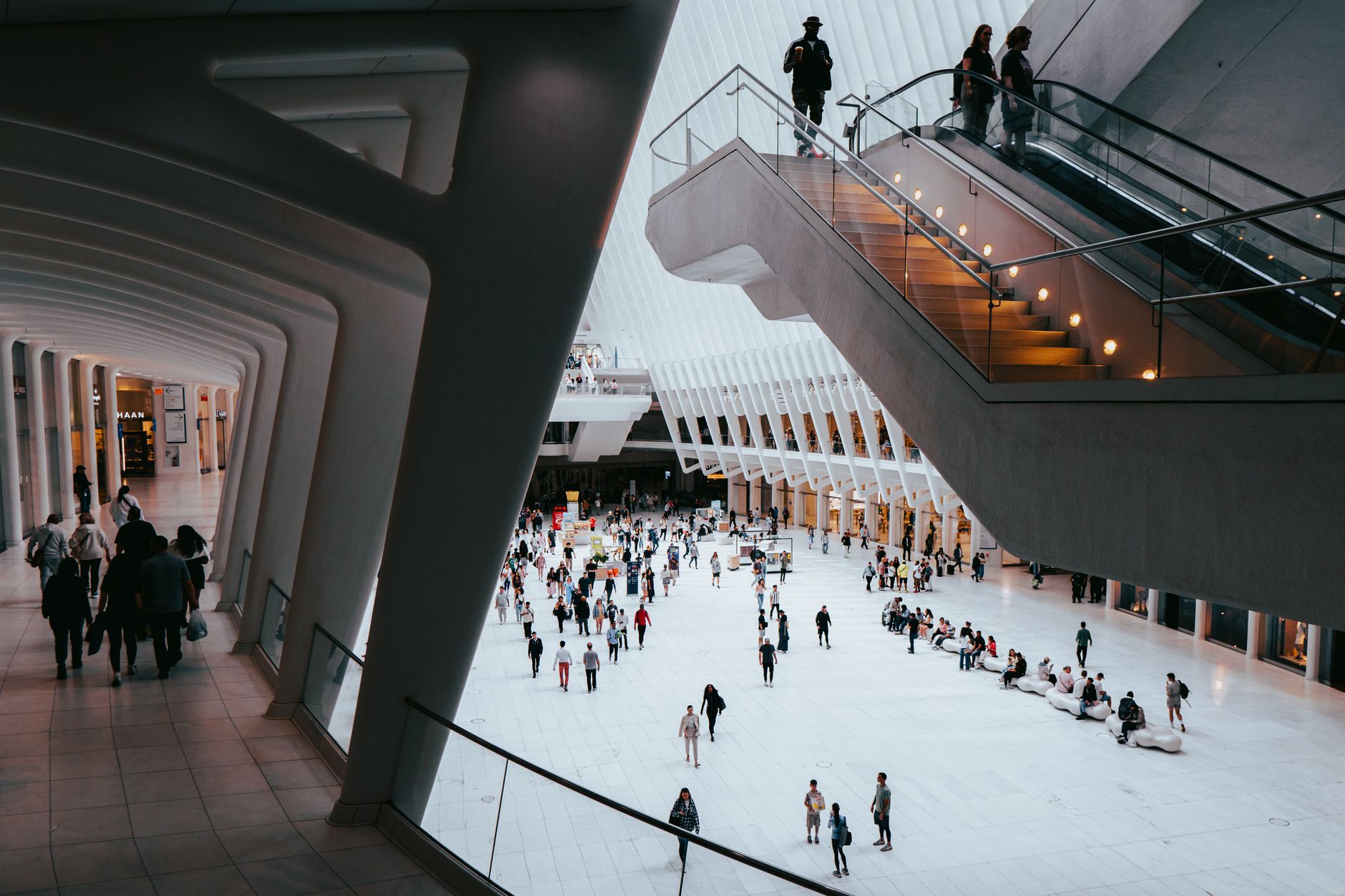 Captivating view of the bustling Oculus transit hub in NYC showcasing modern architecture.