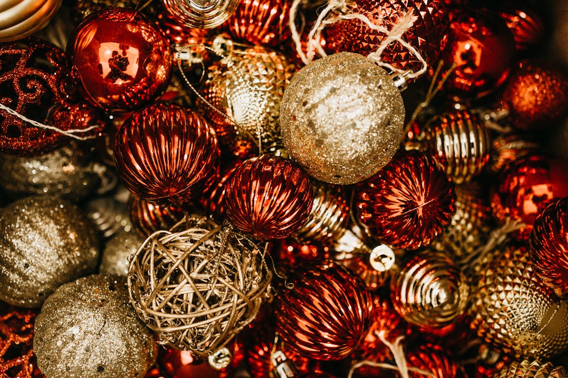 Red and Gold Christmas Baubles · Free Stock Photo